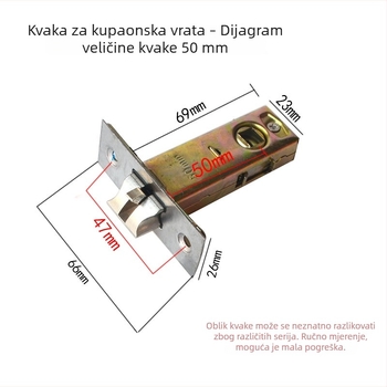 Cilindar za vrata kupaonice/WC sa jednim jezikom zaključavanja – 55/40/50/60/70 mm