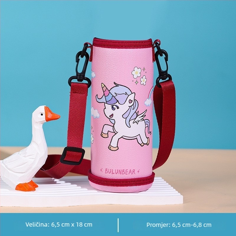 PU kožna futrola za čaše s crossbody remenom, zaštita od padova, univerzalno za učenike i odrasle