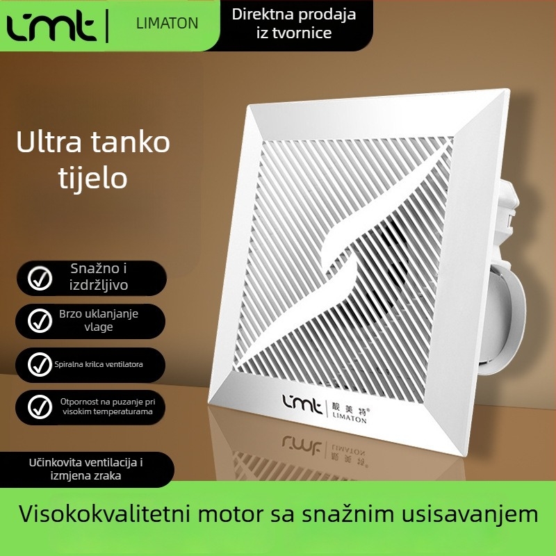 Ugrađeni stropni ventilator za kuhinju i kupaonicu, ultra-tanki, tih, ugradbeni