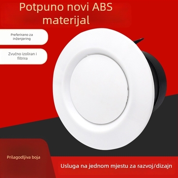 Kružni ABS plastični ulaz zraka za kućni sustav svježeg zraka