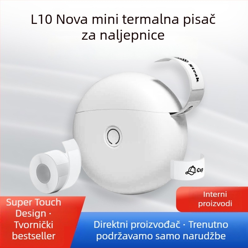 L10 mini Bluetooth termalni pisač etiketa za kućnu upotrebu – prenosni ručni pisač etiketa