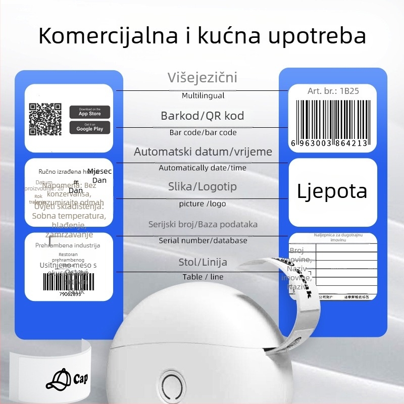 L10 mini Bluetooth termalni pisač etiketa za kućnu upotrebu – prenosni ručni pisač etiketa