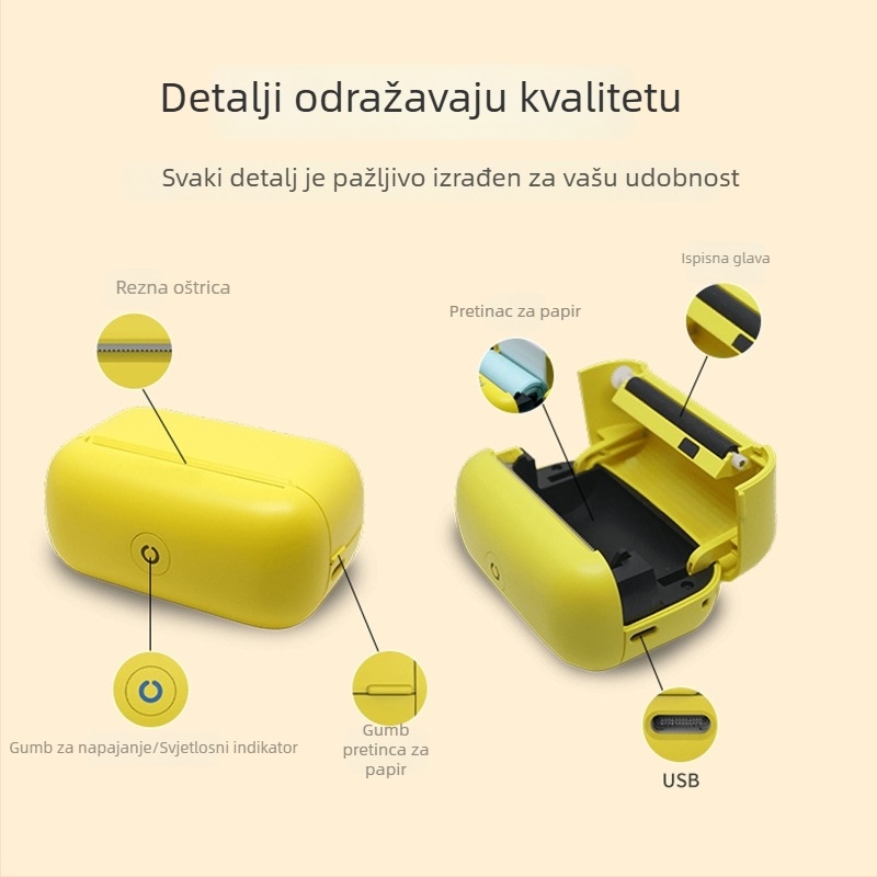 Termalni Bluetooth pisač za fotografije s pametnog telefona – ispis oznaka pogrešaka za učenike