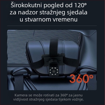 Automobilski monitor za bebe s remenom za pričvršćivanje, HD LCD zaslon 4,3–5 inča