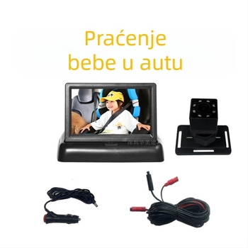 Automobilski monitor za bebe s remenom za pričvršćivanje, HD LCD zaslon 4,3–5 inča