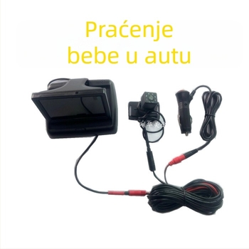 Automobilski monitor za bebe s remenom za pričvršćivanje, HD LCD zaslon 4,3–5 inča