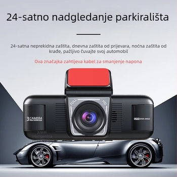 4‑objektivni registrator za automobil s prednjim i stražnjim duplim objektivom, HD noćni prikaz, 2,0 inčni zaslon