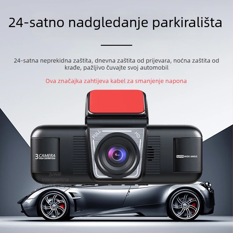 4‑objektivni registrator za automobil s prednjim i stražnjim duplim objektivom, HD noćni prikaz, 2,0 inčni zaslon