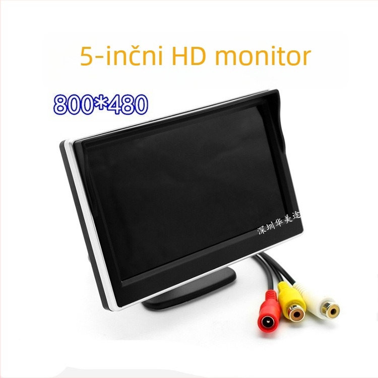 5-inčni automobil LCD monitor s dvostrukim video ulazom, HD prikaz za vožnju unazad