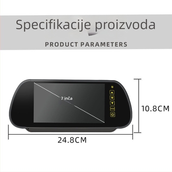 7-inčni monitor za retrovizor automobila
