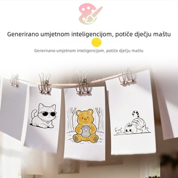 Dječji pisač s AI glasovnim dijalogom, 2,4-inčni HD zaslon i termalno tiskanje etiketa za pogreške