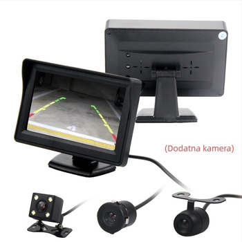 4,3-inčni LCD zaslon za automobil za stražnju kameru, za kamione, električna vozila, tro- i četverokota vozila, HD slika