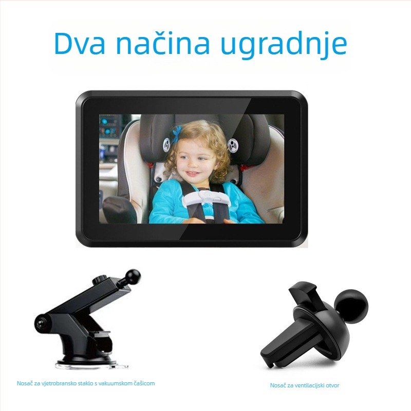 5-inčni sigurnosni monitor za djecu na stražnjem sjedalu s infracrvenom noćnom kamerom i zaslonom