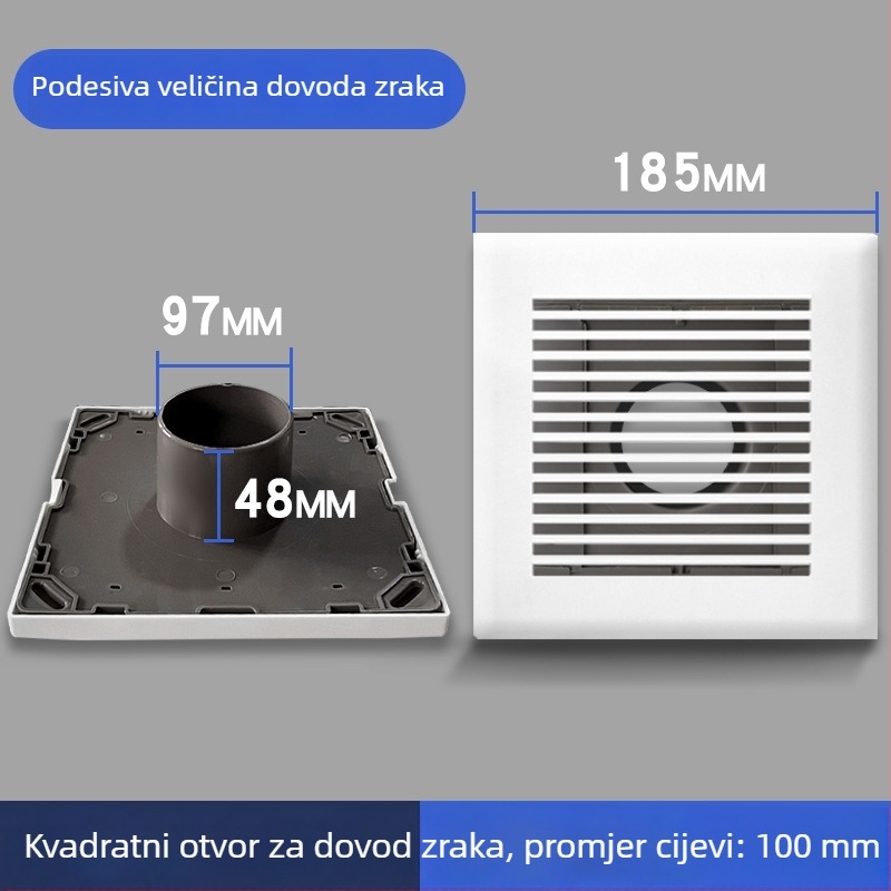 Unutarnji ABS četvrtasti izlaz zraka s podesivim protokom zraka, ventilacijom, ispuštanjem i usisom zraka 75110