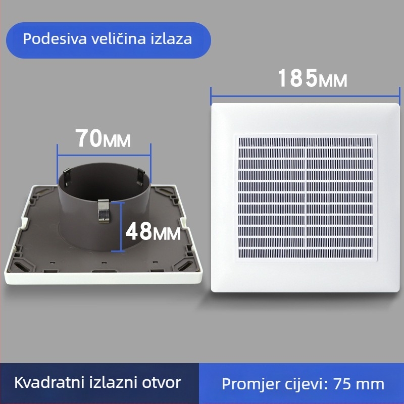 Unutarnji ABS četvrtasti izlaz zraka s podesivim protokom zraka, ventilacijom, ispuštanjem i usisom zraka 75110