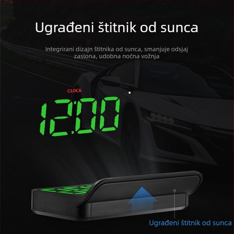 HUD zaslon visoke razlučivosti za automobile, kompatibilan s OBD, prenosivi automobilni zaslon
