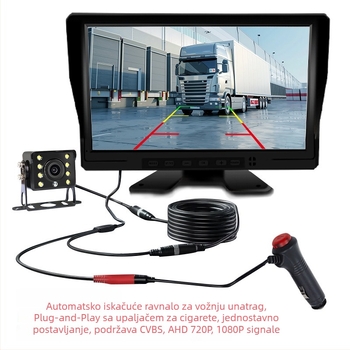 7-inčni HD monitor za vozila s AHD ulazom za vožnju unazad, za kamione i autobuse