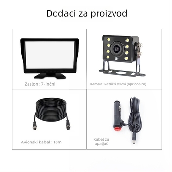 7-inčni HD monitor za vozila s AHD ulazom za vožnju unazad, za kamione i autobuse
