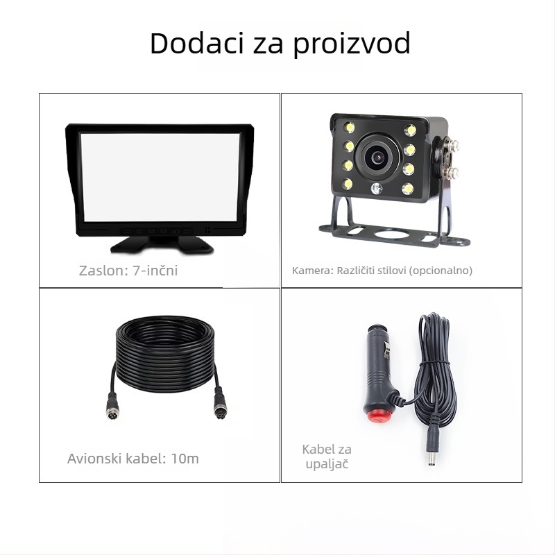 7-inčni HD monitor za vozila s AHD ulazom za vožnju unazad, za kamione i autobuse