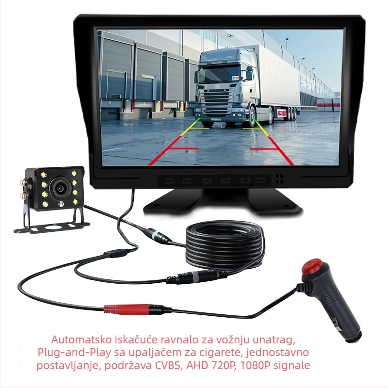 7-inčni HD monitor za vozila s AHD ulazom za vožnju unazad, za kamione i autobuse