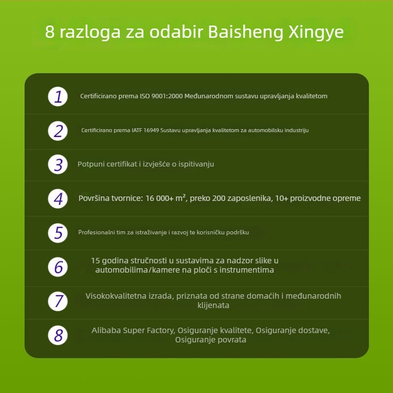 7-inčni auto LCD zaslon za kombije i kamione, HD prikaz za vožnju unatrag, vodootporan, dvo-kanalni ulaz
