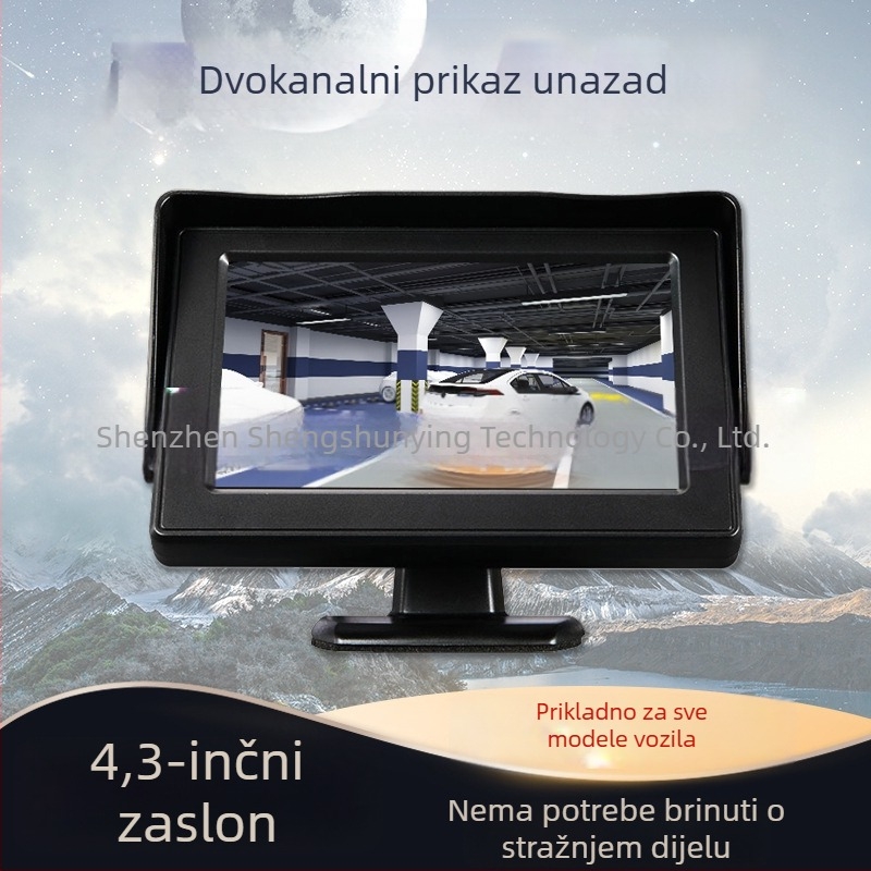 4,3-inčni auto LCD zaslon s dva AV ulaza i zaslon za retrovizor