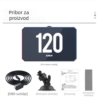 P16 Auto HUD Heads-Up Display s OBD2 dijagnostičkim alatom i testom ubrzanja, 3 inča LCD HUD