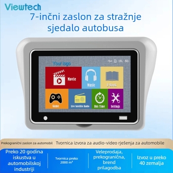 7-inčni ugrađeni automobil LCD zaslon za autobuse, MP5 zabava za stražnja sjedala