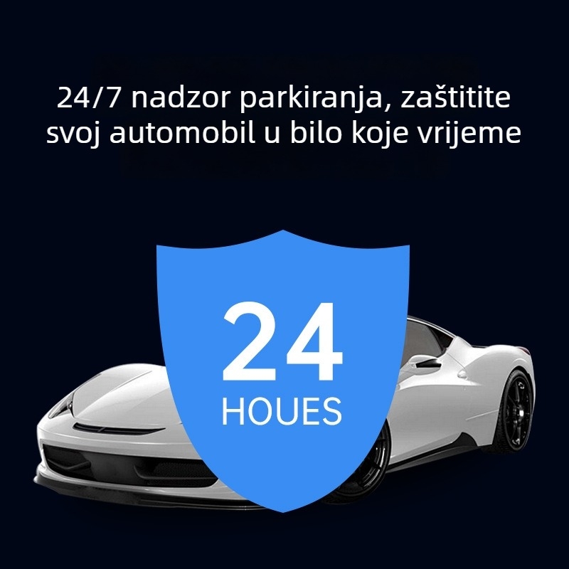 Trostruka kamera za automobil s 170° širokim kutom, noćno snimanje, unutarnje i vanjsko parkiranje, Wi-Fi, 1080p