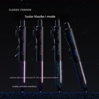 Gel olovka Tanosai Star Rain, kompaktna i debela, retro stil, crno tinta 0,5 mm, prijenosno džepno pero