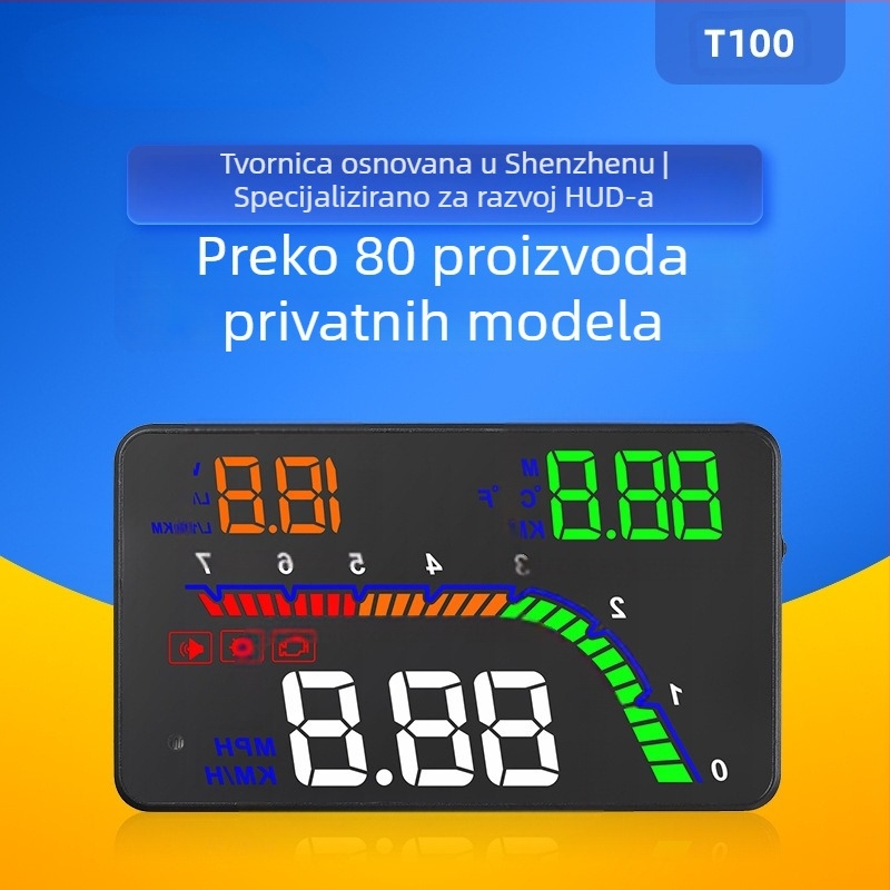 HUD zaslon za automobil s OBD-II — univerzalni LED zaslon od 4,5 inča, HD projektor