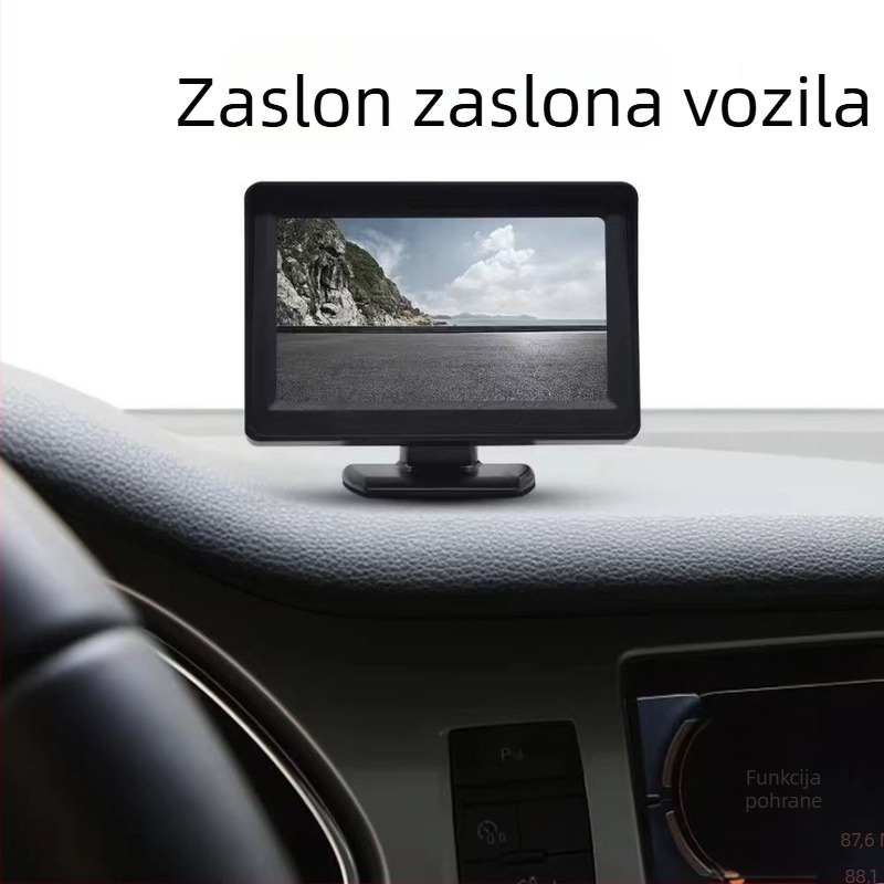 Car Shield 12-24V Univerzalni zaslon za vožnju unatrag, sklopivi stolni 4,3-inčni TFT LCD monitor