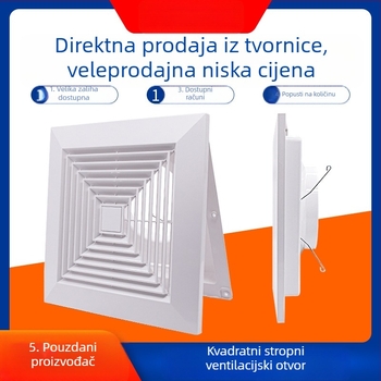 Kvadratni difuzor za klimatizaciju, stropni ventilacijski otvor, panel ventilacije