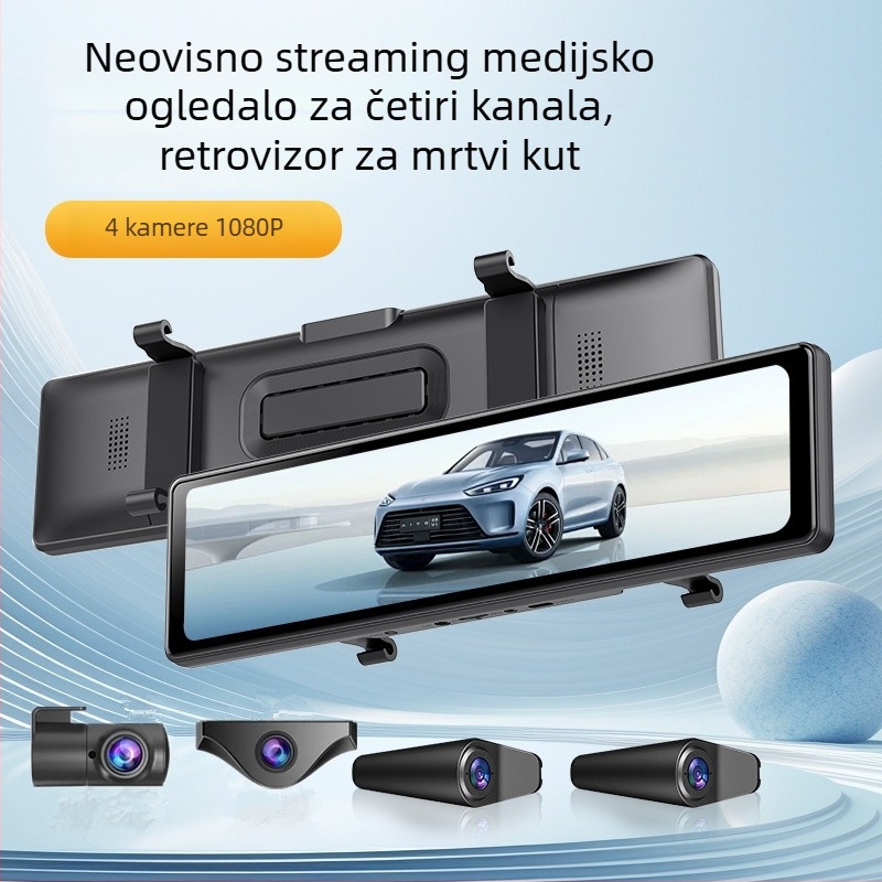 12-inčni Sentinel Wi‑Fi s punim zaslonom, noćni vid, kamera za vožnju unazad s 4 leće, 1080P