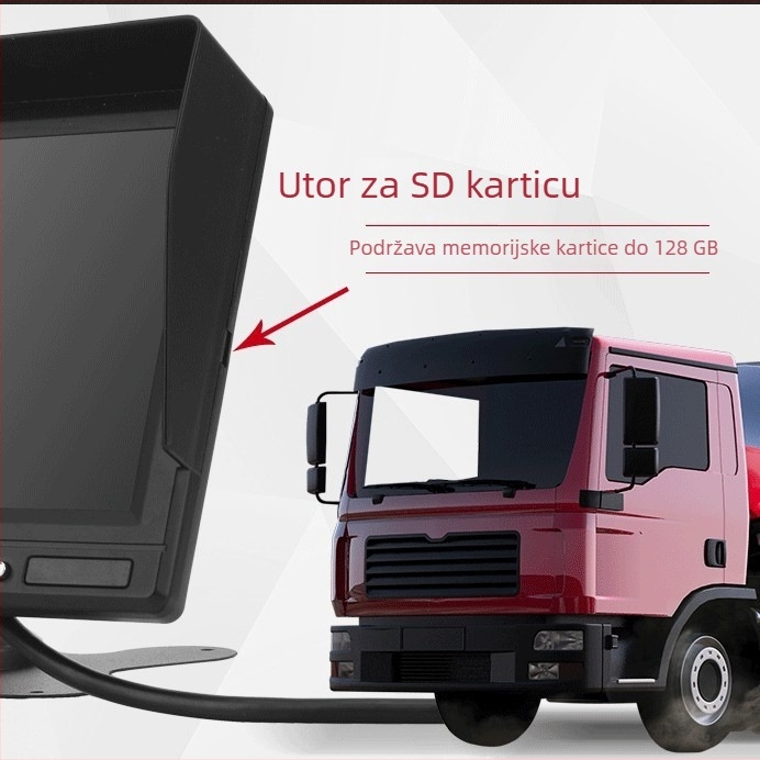 7-inčni AHD četverokanalni DVR s noćnim vidom, Full-Color HD monitor za autobuse i kamione