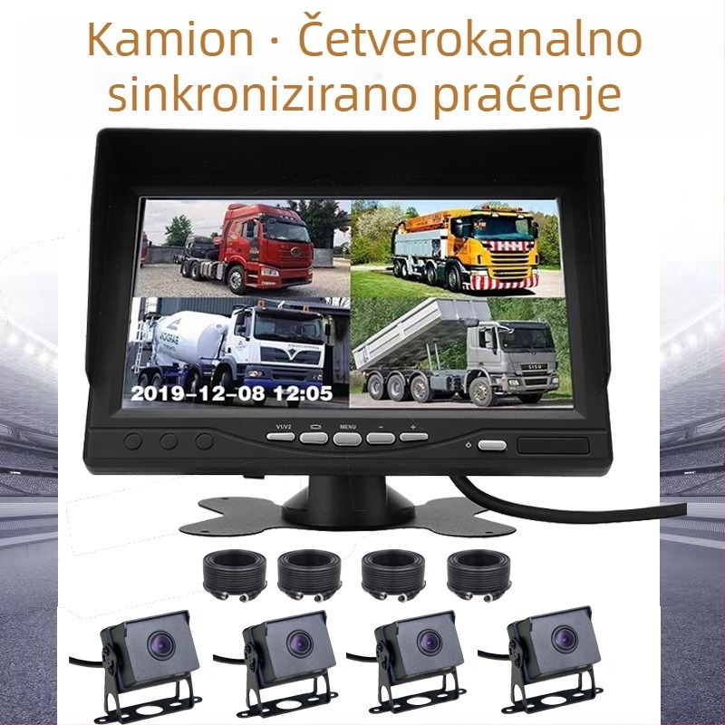 7-inčni AHD četverokanalni DVR s noćnim vidom, Full-Color HD monitor za autobuse i kamione
