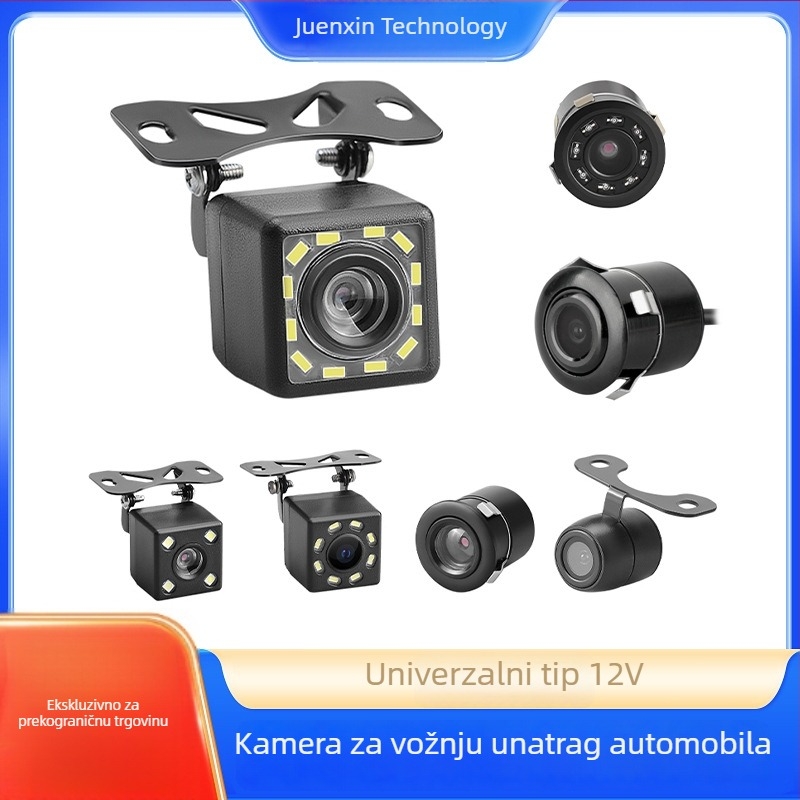 Kamera za stražnju vožnju visoke definicije, univerzalna, s 4/8/12 LED svjetlima, monitor noćnog vida