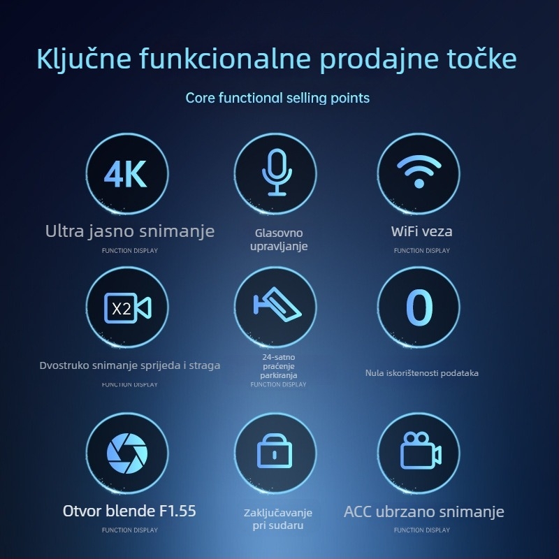 USB dash kamera za automobil s Wi-Fi, skriveno upravljanje putem aplikacije, nadzor videa pri parkiranju, bežična automobil kamera u obliku slova U
