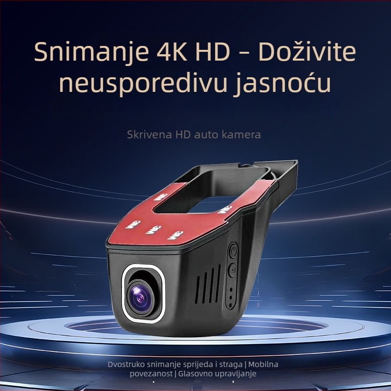 USB dash kamera za automobil s Wi-Fi, skriveno upravljanje putem aplikacije, nadzor videa pri parkiranju, bežična automobil kamera u obliku slova U