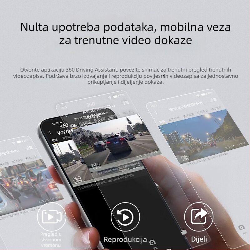 360° automobilna kamera K380JL, 1296P noćna vizija visoke rezolucije, nadzor parkiranja, bežično povezivanje, novi model
