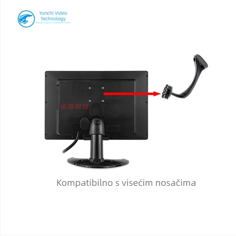 10-inčni LCD monitor za vozilo, AHD, višekanalni IPS, visoka rezolucija, zaštita napona 36V, otporan na udarce