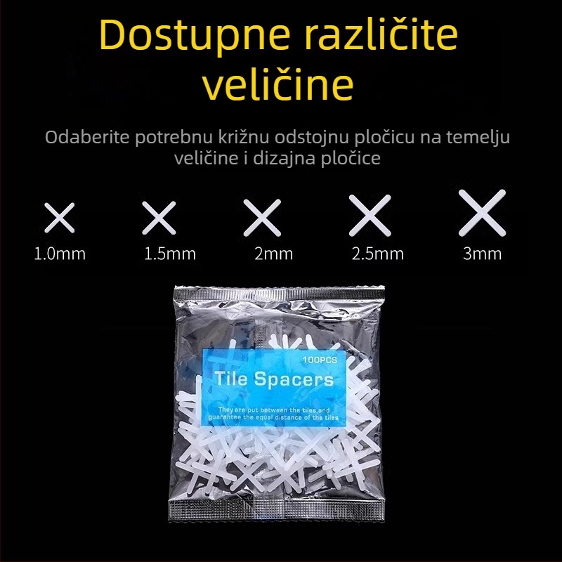 Kartica za pozicioniranje pločica i križni klipovi za niveliranje – plastični klipovi za fuge podnih pločica