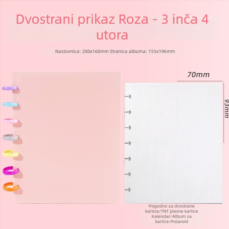 Instax Mini fotoalbum s gumbom u obliku gljive, za fotografije veličine 3 inča, listovi s rasporedom 4 mreže po stranici, 120 umetaka