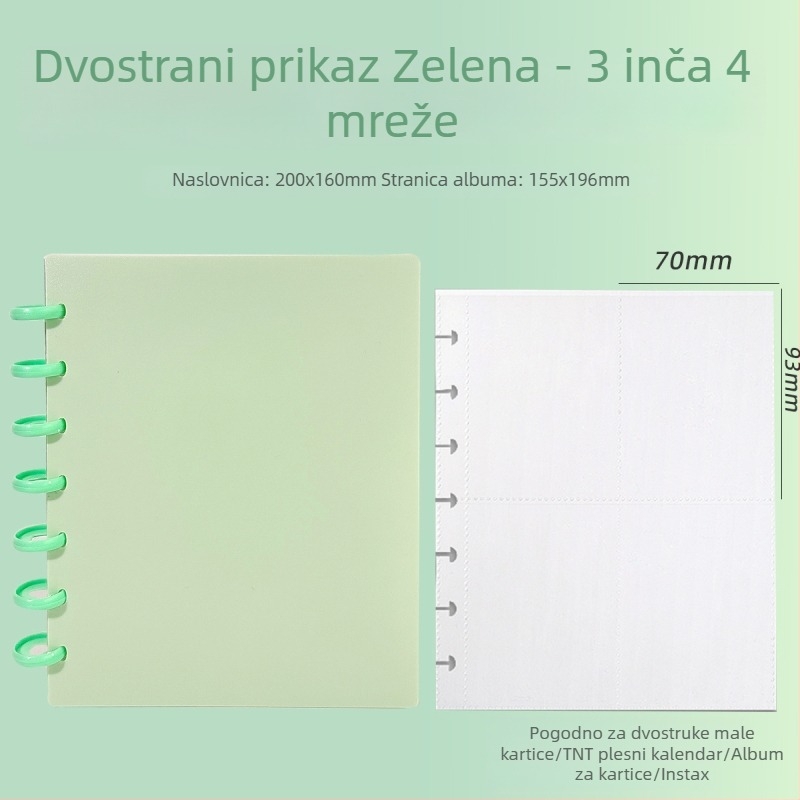 Instax Mini fotoalbum s gumbom u obliku gljive, za fotografije veličine 3 inča, listovi s rasporedom 4 mreže po stranici, 120 umetaka