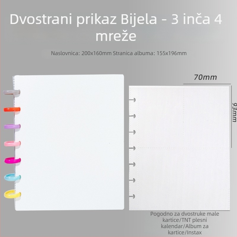 Instax Mini fotoalbum s gumbom u obliku gljive, za fotografije veličine 3 inča, listovi s rasporedom 4 mreže po stranici, 120 umetaka