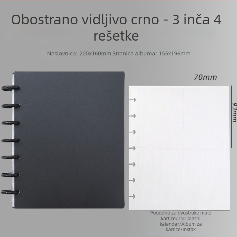 Instax Mini fotoalbum s gumbom u obliku gljive, za fotografije veličine 3 inča, listovi s rasporedom 4 mreže po stranici, 120 umetaka