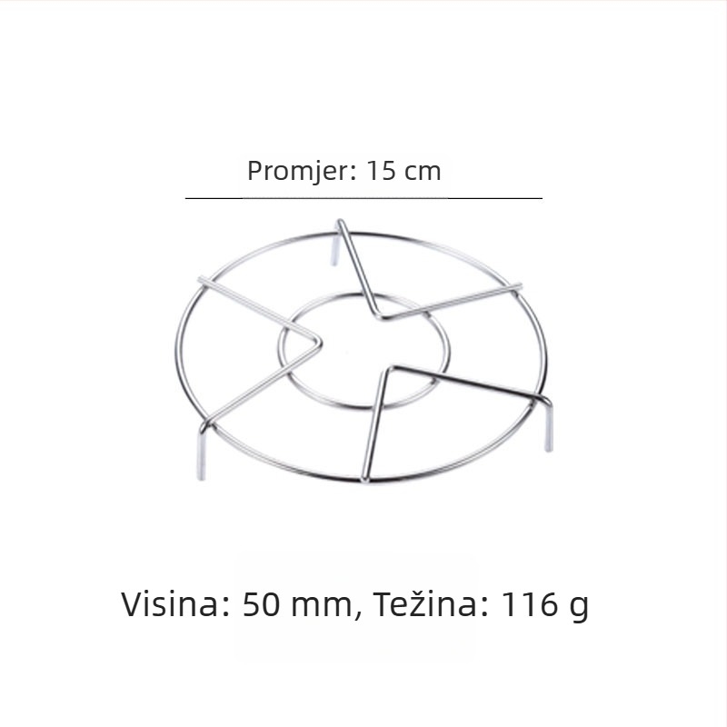 Parna mrežica od 304 nehrđajućeg čelika za lonac za rižu i kućni parni kuhalo, stalak za povrće, vodootporan, žica 4,0 mm
