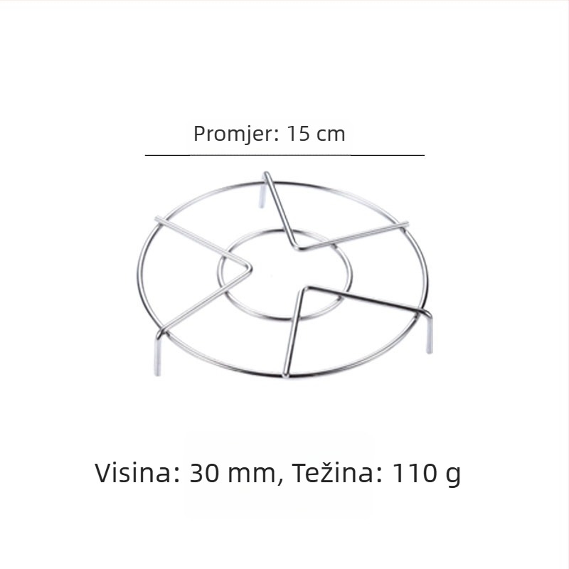 Parna mrežica od 304 nehrđajućeg čelika za lonac za rižu i kućni parni kuhalo, stalak za povrće, vodootporan, žica 4,0 mm