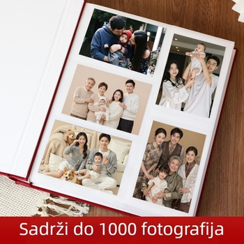 Kožni veliki fotoalbum za obiteljske uspomene sa umetnim stranicama, format 5–6 inča, fotoalbum za bebine i dječje fotografije