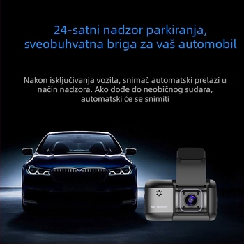 2025 dash kamera s noćnim vidom, cikličko snimanje, Wi-Fi i povezanost sa pametnim telefonom, 140° široki kut, 3.0-inčni zaslon, montaža na prednje staklo, jedan objektiv, F1.8, 1080p